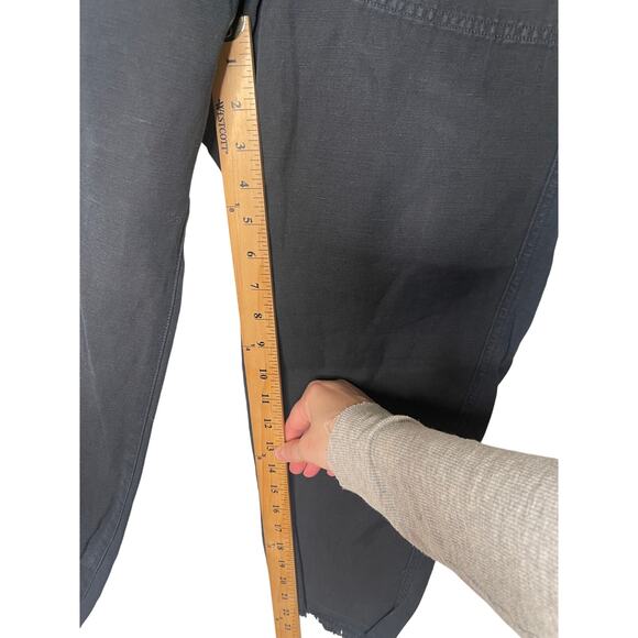 Nili Lotan 6 Linen Luna Pant $430 Drop Crotch Slouchy Cotton Crop Washed Black - Picture 8 of 8